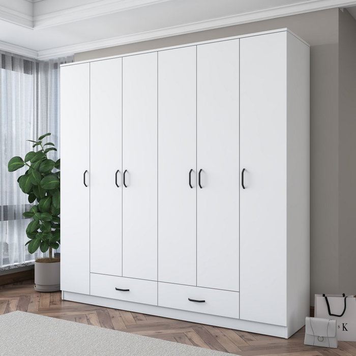 Hanah Home Armario Blanco con Estanterías